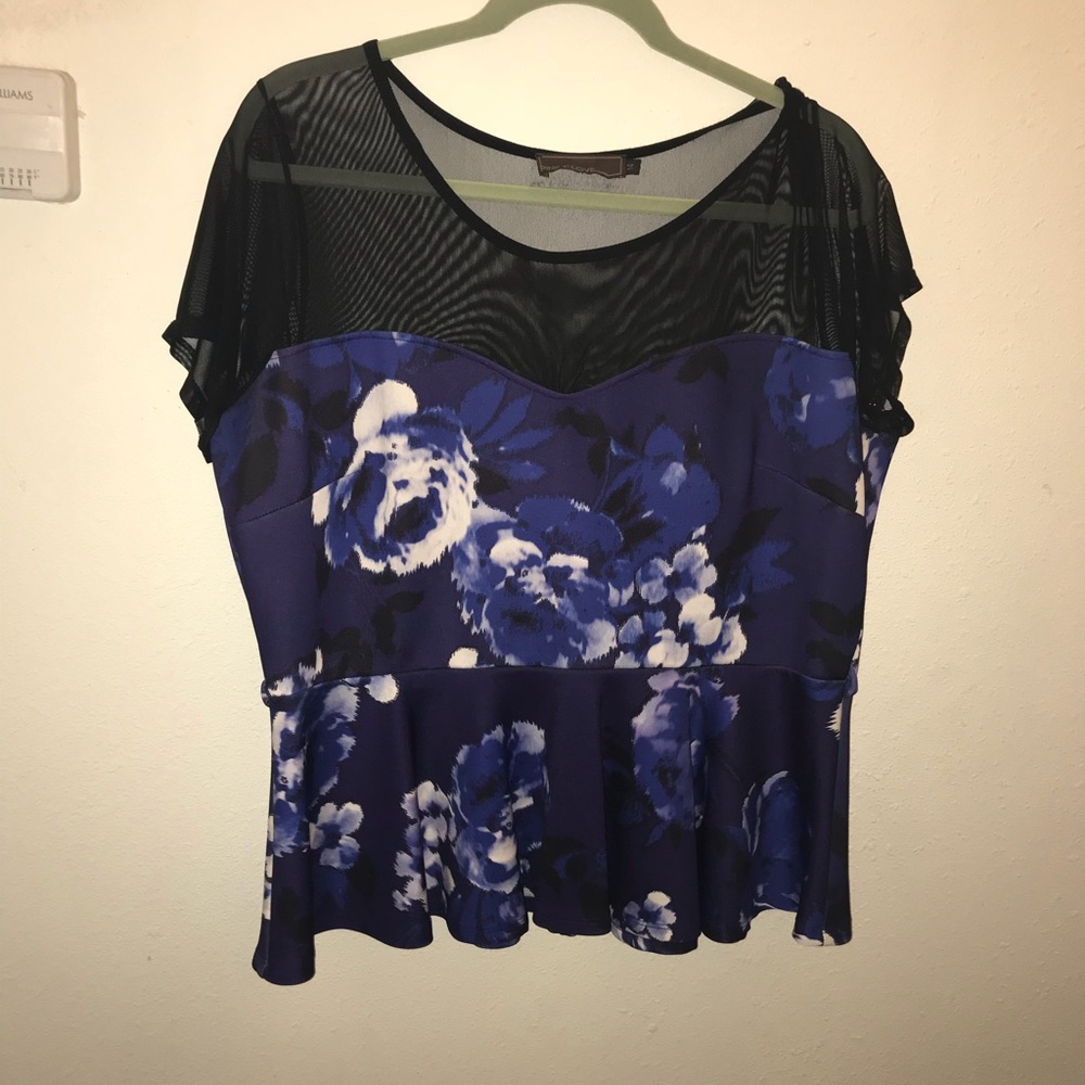 Pink Clove. Peplum top. Size 14.